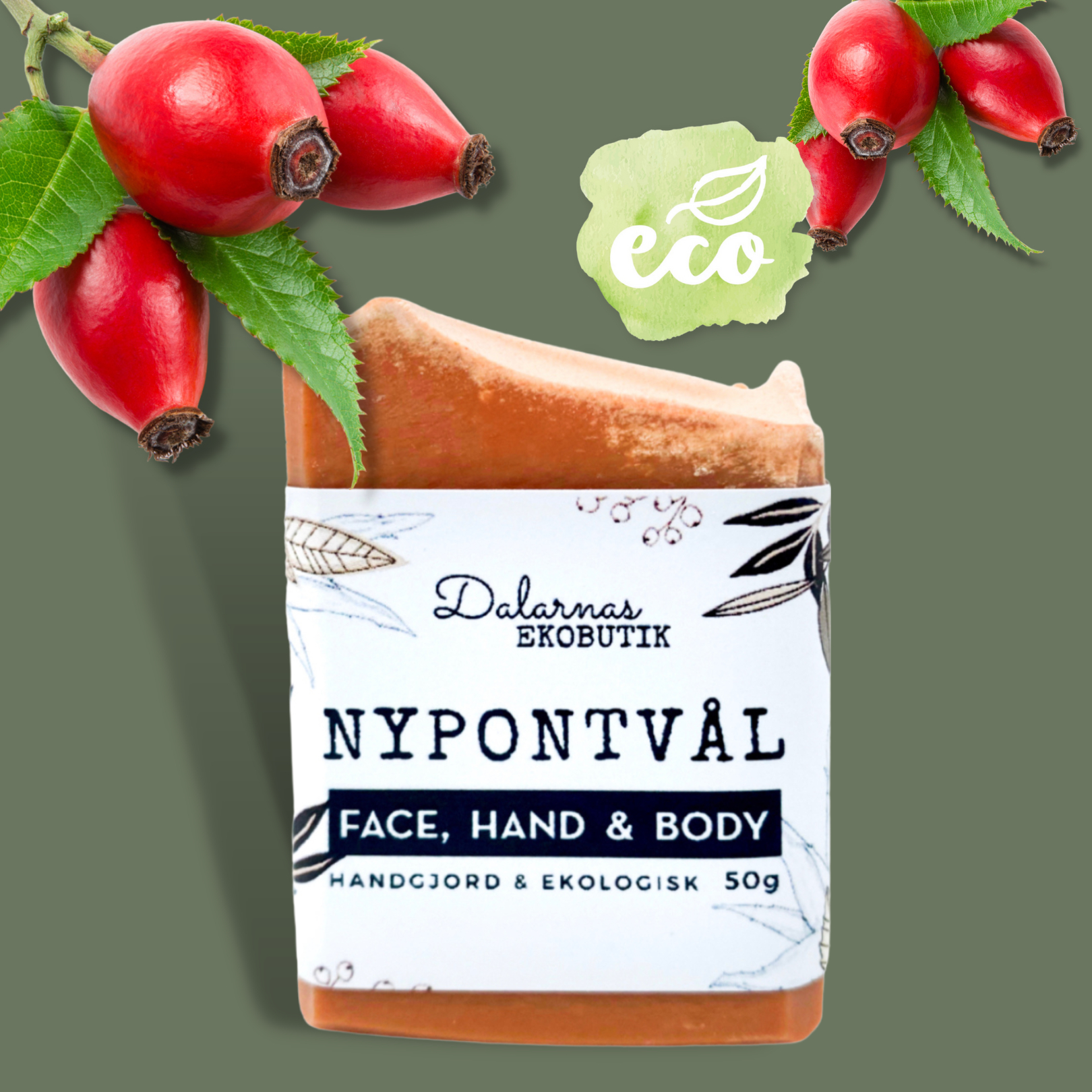 Nypontvål EKO, Deep Moisturizing Face & Body Soap - Dalarnaseko.se