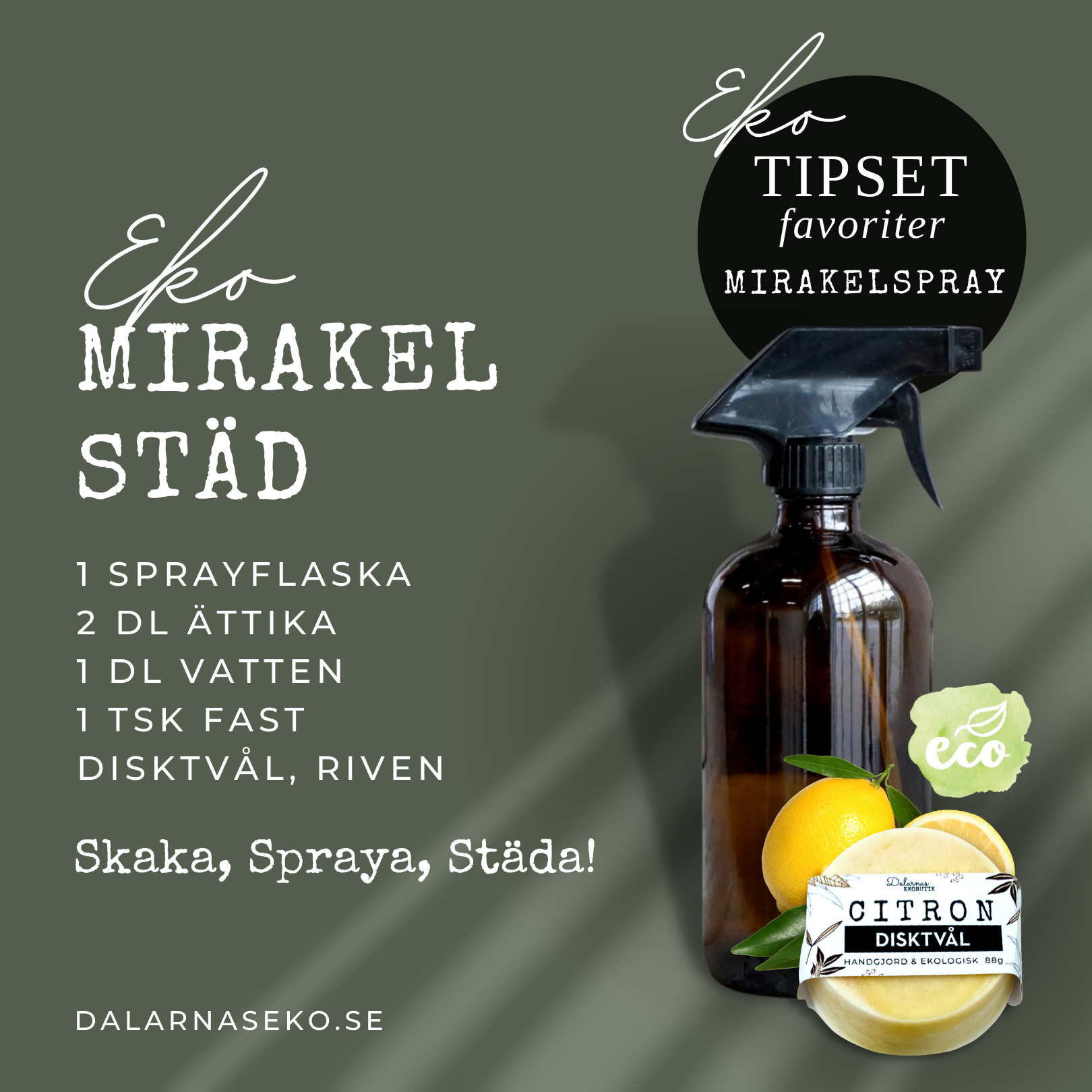 SPRAYFLASKA I GLAS - MOCCA - 480 ML - Dalarnaseko.se