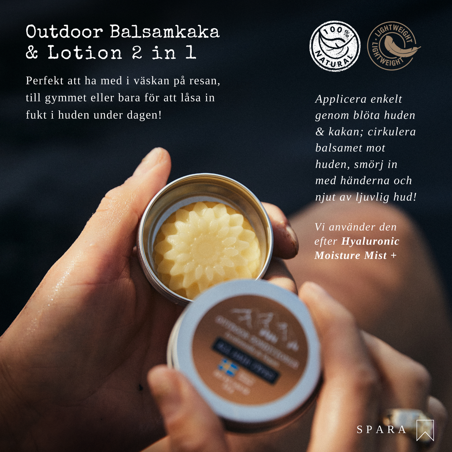 Outdoor Balsamkaka & Lotion 2 in 1 i förvaringsdosa - Dalarnaseko.se