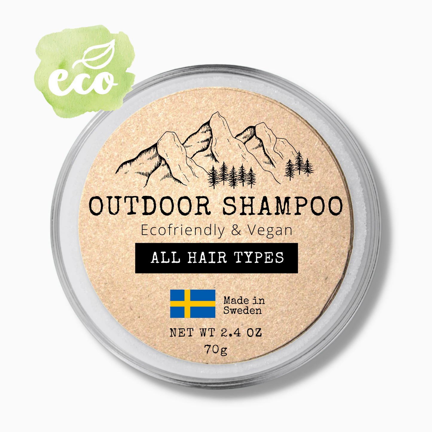 Outdoor Shampoo 70 g, 3 in 1: Schampo, Balsam & Tvål (Schampokaka Sensitive)