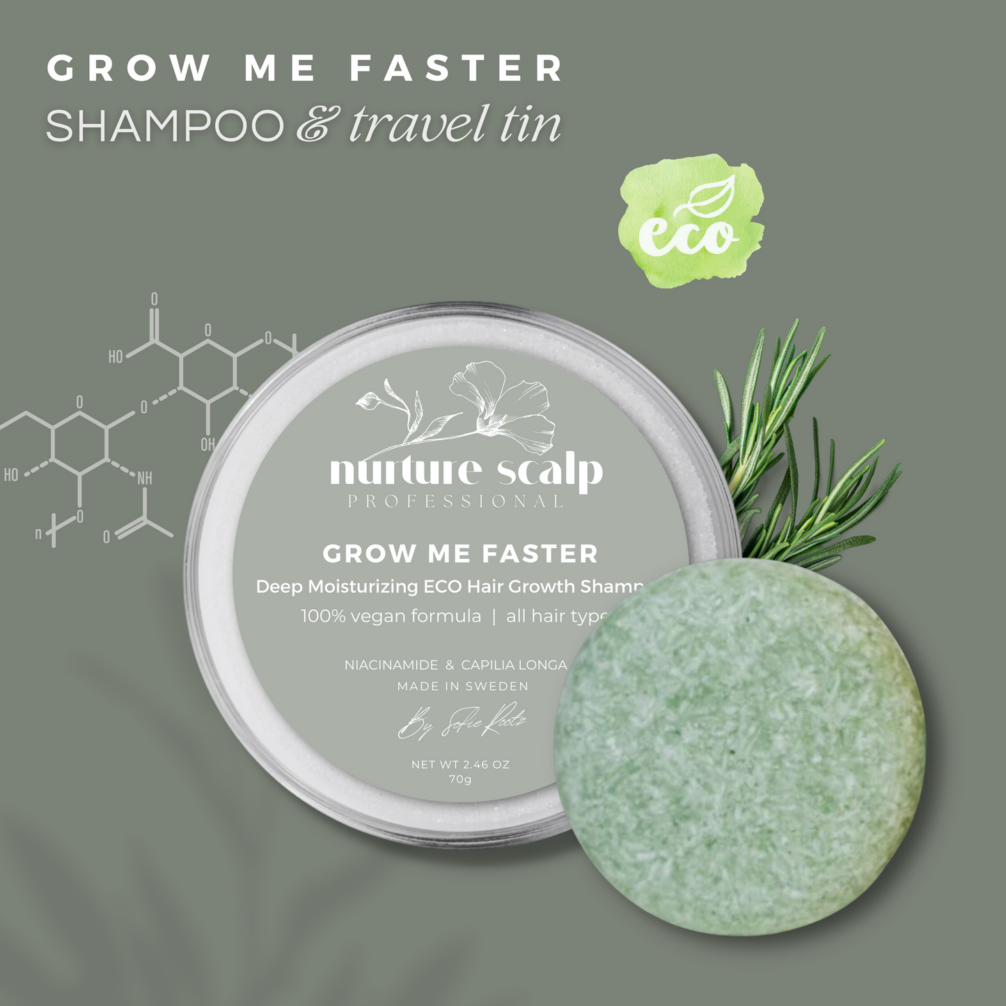 Grow Me Faster Hair Growth Shampoo med Aktiv CAPILIA LONGA™