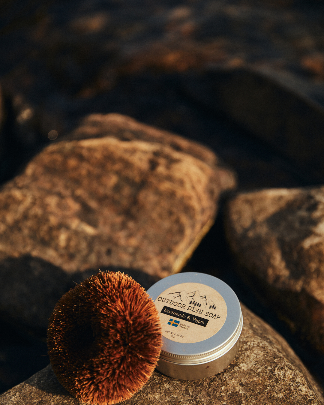 Outdoor Dishwashing soap in a smart storage box