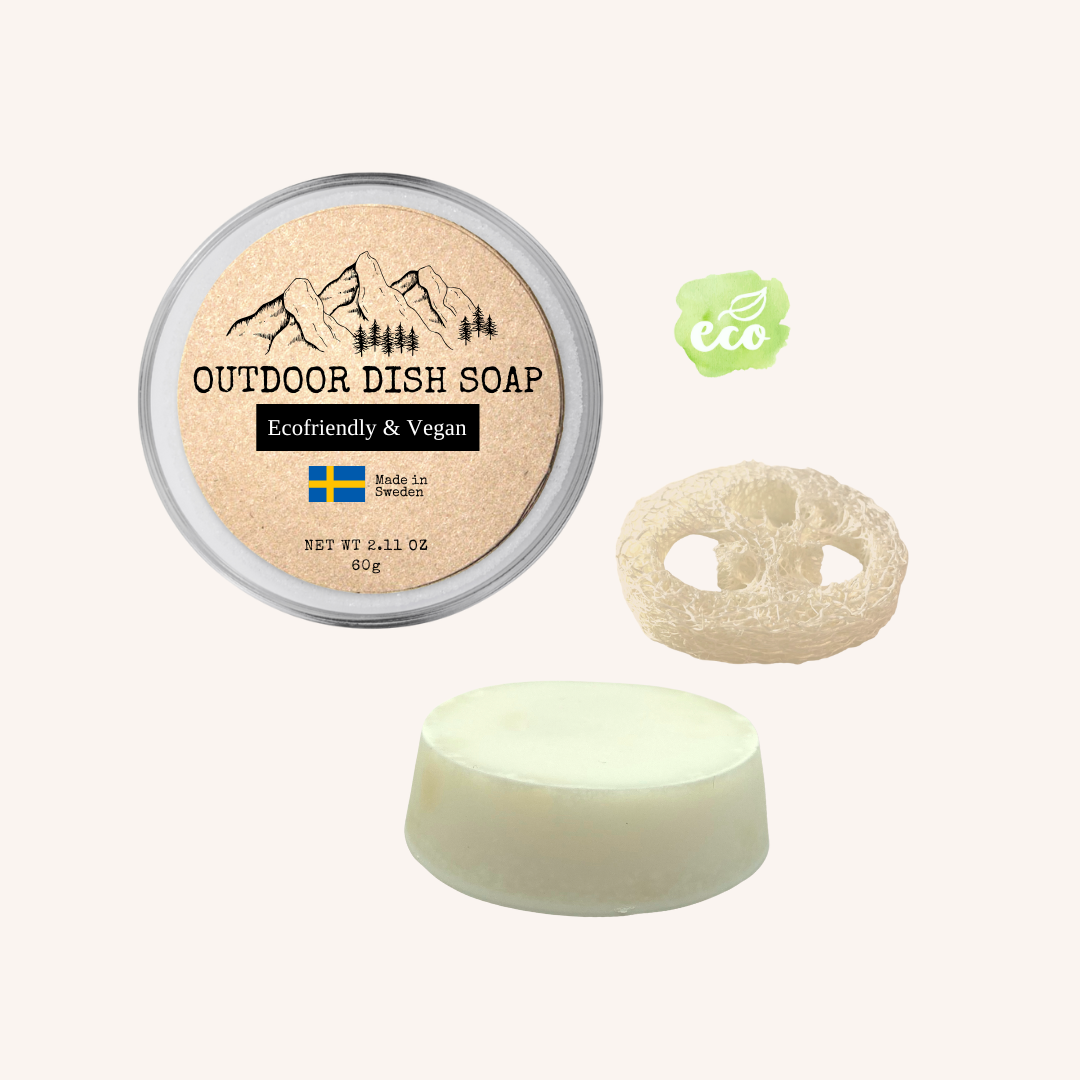 Outdoor Dishwashing soap in a smart storage box