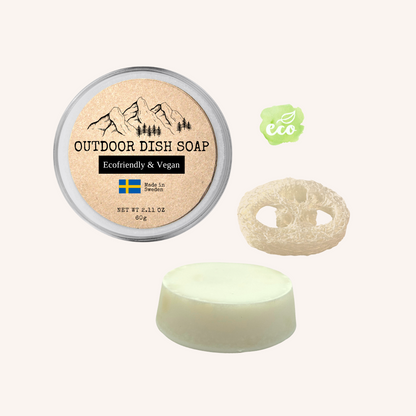 Outdoor Dishwashing soap in a smart storage box