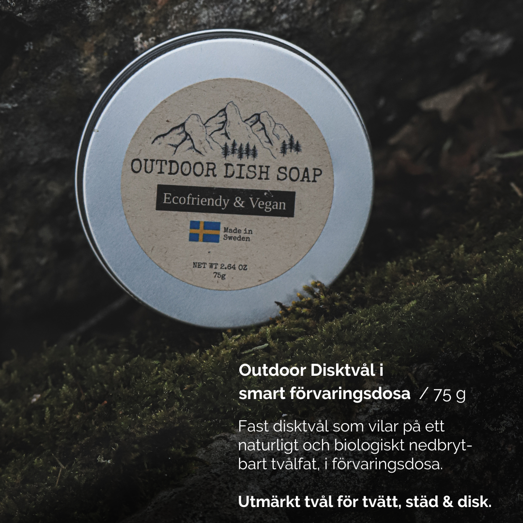 Outdoor Dishwashing soap in a smart storage box