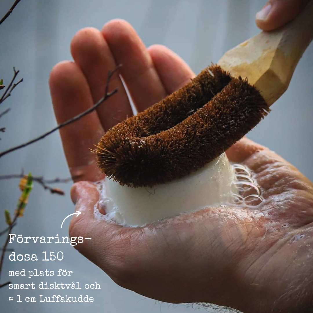 Storage box with space for a loofah cushion